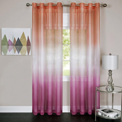 Achim Home Furnishings Rainbow Single Grommet Panel, 52 x 84, Pink