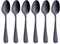 GoGeiLi Stainless Steel Matte Black Dessert Spoon Set, 6.8-inch Teaspoon Coffee Spoon, Service for 6, Dishwasher Safe