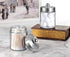 Amolliar Apothecary Jars - Bathroom Vanity Organizer Canister Jar with Lid for Qtips, Cotton Swabs, Makeup Sponges