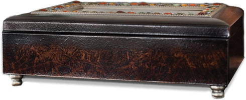 Sister Music Box with Amber Earth Tone Jewel Details - Plays Amazing Grace