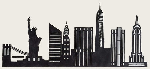 New York City Detailed Skyline Cake Stencil Side C1000 by Designer Stencils