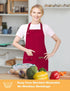 Adjustable Straps Aprons for Women Men - Waterproof Canvas Kitchen Cooking Apron with Pockets