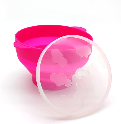 Mini Microwave Popcorn Popper, BPA Free Silicone Collapsible Popcorn Maker, Dishwasher Safe (Vibrant Pink)