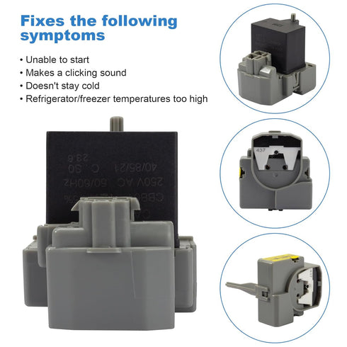 2319792 W10197428 W10189190 TSD2 Refrigerator Start Relay Device W10662129 Run Capacitor Compatible with Whirlpool Kenmore Welectrolux Refrigerator 241527803 241941003 2319792 2255198 2264017