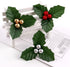 Jinshining 20 Pcs Red and Green Christmas Holly Berries Faux Berry Flowers with Leaves Xmas Berry Picks