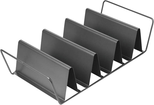 Chicago Metallic Professional 6-Shell Baked Taco Rack, Grey, 15-Inch by 7-Inch, Perfect for Baking