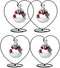 Archi Heart-Shaped Ornament Display Stand, 4 Pack Iron Pothook for Hanging Glass Terrarium (Heart)