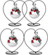 Archi Heart-Shaped Ornament Display Stand, 4 Pack Iron Pothook for Hanging Glass Terrarium (Heart)