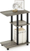 Furinno Turn-N-Tube C-Shape Sofa Side Table, French Oak/Black