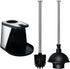 ToiletTree Products Modern Deluxe Freestanding Toilet Brush and Plunger Combo (Black -