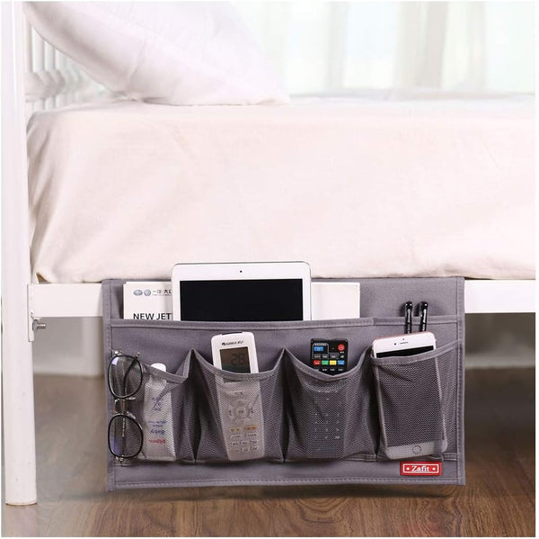 Zafit Bedside Storage Organizer - 6 Pockets, Table Cabinet Caddy for Remotes,