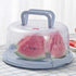 FEOOWV Plastic Small Cake Carrier Holder, Round Container with Handle for 6~8 Inch Diameter and 4 Inch Height Cake, Blue