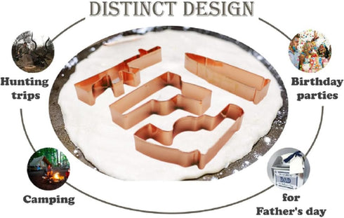 Caliber Gourmet Cookie Cutter Mold Set - Gun Shaped Cutters for Funny Military Theme, Stainless Steel