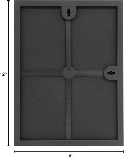MCS 9x12 Picture Frame Black, Vertical & Horizontal Wall Hanging for Photos & Art Prints (1-Pack)