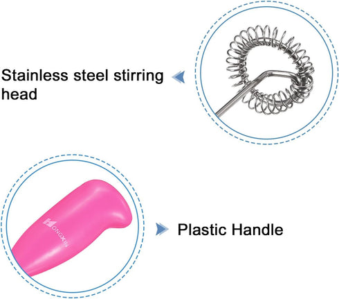 MECCANIXITY Mini Electric Tumbler Stirrer - Handheld Battery Operated Stirring Pink for DIY Glitter Tumbler