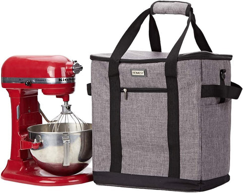 HOMEST Stand Mixer Dust Carry Bag with Pockets for KitchenAid Bowl Lift 5-8 Quart, Grey