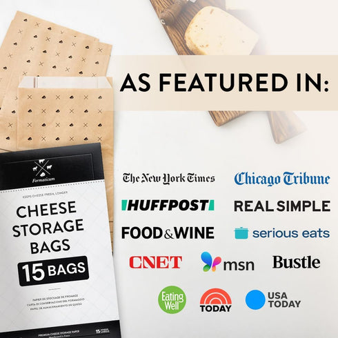15-Pack 6.25 11 Formaticum - Cheese Storage Bags - x Wax Paper Bags to Keep Cheese or Charcuterie Fresh - Professional