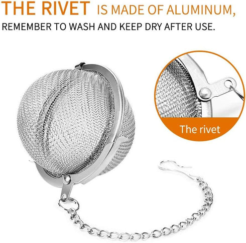 Fu Store 2pcs Stainless Steel Mesh Tea Ball, 2.1 Inch Tea Strainers for Infusing Teas