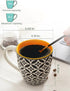 Set 6, 16 oz Set, DOWAN Coffee Mugs of Large Porcelain Mug, Ceramic Tea Cups with Handle for Men Women, Mug Gift