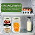 Food Storage Jar Containers - Borosilicate Glass Vacuum Seal Lids, Airtight Canister Set for Flour, Cereal, Pasta, 3pc