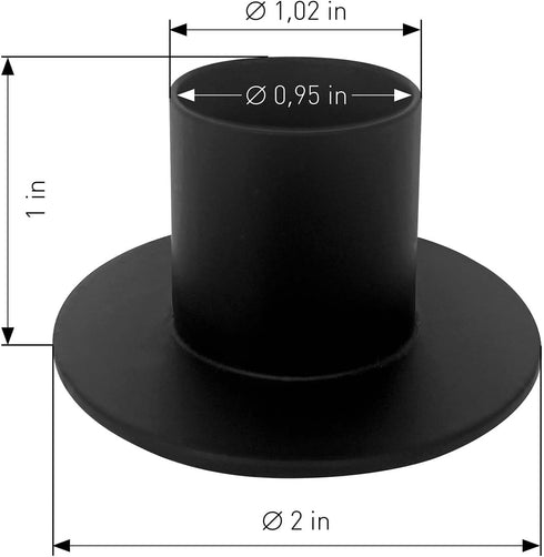 Iron Taper Candle Holder Round - Set of 2, Rustic Candlestick Holder for Home Decoration, Weddings, Anniversaries