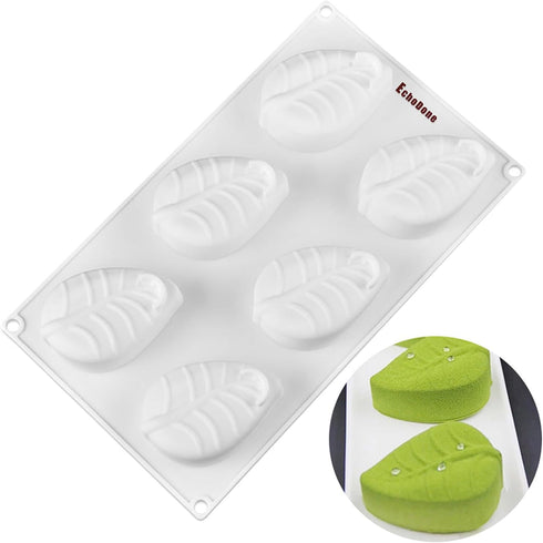 EchoDone 6 Cavities Tree Leaves Silicone Soap Mold, DIY Craft Art Cake Mold for Candle Soap Lotion Bars