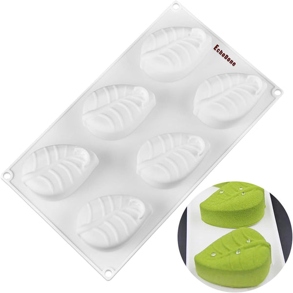 EchoDone 6 Cavities Tree Leaves Silicone Soap Mold, DIY Craft Art Cake Mold for Candle Soap Lotion Bars