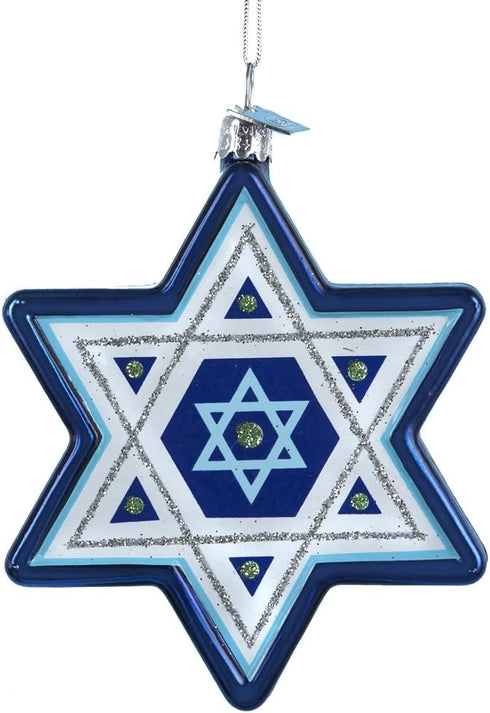 Kurt Adler Noble Gems Star of David Hanukkah Ornament, 3.25-Inch