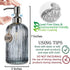 JASAI 18 Oz Kitchen Soap Dispenser - Vertical Stripes with 304 Rust Proof Stainless Steel Pump, Refillable for