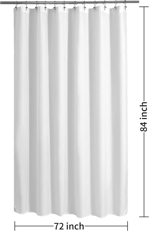 ALYVIA SPRING Extra Long Fabric Shower Curtain Liner, Waterproof 72" x 84", Soft & Lightweight with Magnets