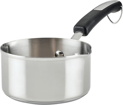 Farberware 1 Quart Brilliance Stainless Steel Saucepan/Saucepot with Side Spouts, Dishwasher Safe