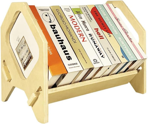 Desktop Bookshelf, Stackable Book Organizer with Handle, Storage Rack for CD/Magazine/File Folder, Portable Small