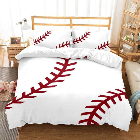LanS Precise Baseball Sport Series Duvet Cover Bedding Set, 3/4 Piece Set (Duvet Cover + 2 Pillowcases + Sheets)