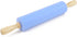 Silicone Rolling Pin with Non Stick Surface and Wooden Handle (Blue)