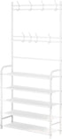 Rack,3-in-1 5-Tier 8 hooks,20-25 UDEAR Entryway Coat Hall Tree Multifunctional Storage Shelf with Shoe Bench and Pairs