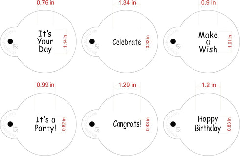 Designer Stencils It's a Party Cookie Stencil Set, Beige/Semi-Transparent (HAPPY BIRTHDAY - CONGRATS - IT'S A PARTY -