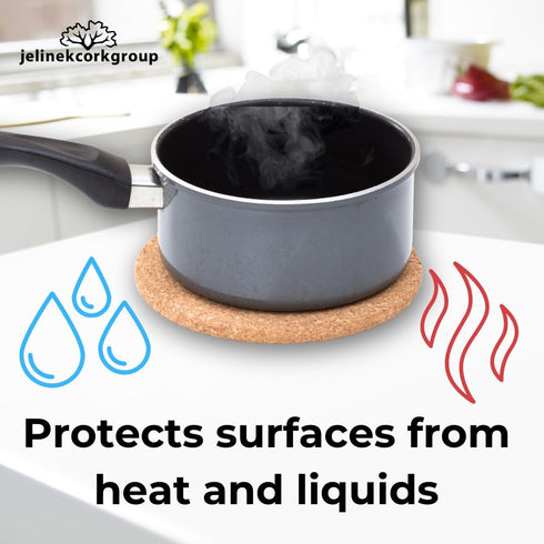 Jelinek Cork Round Trivet Hot Pad - 6 Inch, 2 Pack