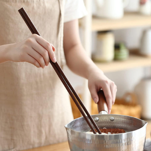 6-Pairs 16.5-Inch Wooden Cooking Chopsticks Set, Long Reusable for Wok Cooking and Asian Deep-Frying