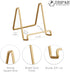 TRIPAR 3-Inch Metal Gold Painted Square Book Holder, Wire Mini Easel for Table, Display for Picture Frames, Plaques &