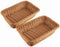 2pcs 11.8" Rectangle Imitation Rattan Bread Basket, Woven Tabletop and Vegetable Serving Basket, Brown