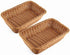 2pcs 11.8" Rectangle Imitation Rattan Bread Basket, Woven Tabletop and Vegetable Serving Basket, Brown