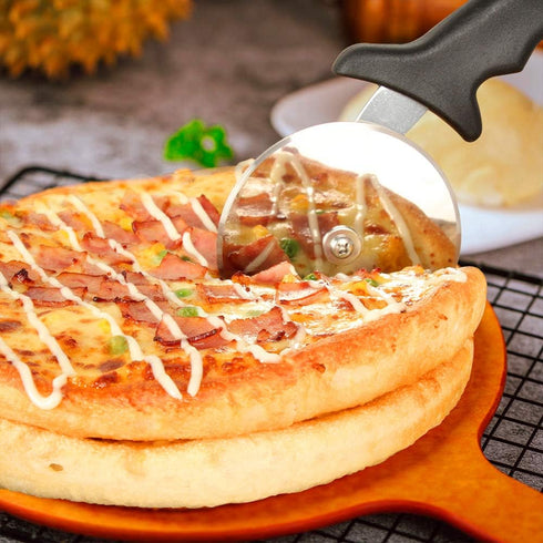 Pizza Cutter Wheel, Stainless Steel Slicer, 9.33-Inch Super Heavy, Sharp Classic Cutters with Finger Guard