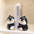 Cute Hug Penguins Decorative Bookends, Unique Animal Book Ends to Hold Books Creative Resin Book Holder Stopper