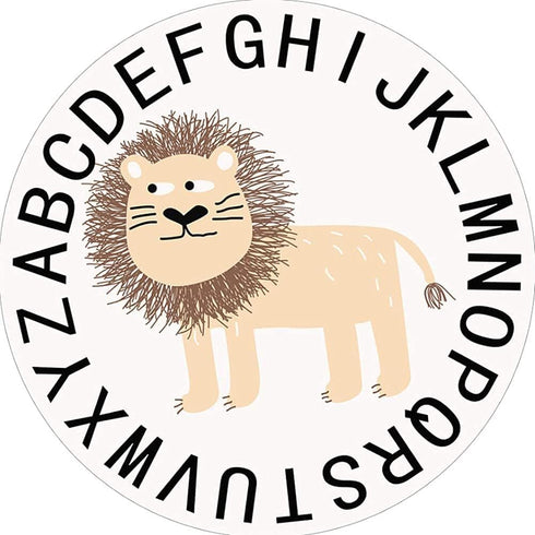 Poowe 47.2", Cute Lion ABC Kids Play Mat Baby Nursery Rug Round Educational Alphabet Soft Area Rug Non Slip
