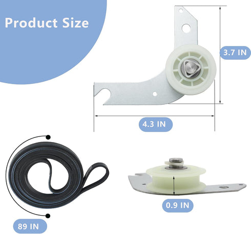 Upgraded 134793500 Dryer Idler Pulley & 137315300 Drive Belt Assembly for Electrolux Frigidaire Dryers