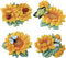 4 PCS Sunflower Resin Fridge Magnets for Refrigerator, Whiteboard, Office, Photo Cabinet, Bulletin Board Home Decoration
