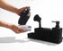 Set Kitchen Soap Dispenser with Sponge Holder for Sink Caddy, Hand Soap and Dish Soap Dispenser with Brush (Black)