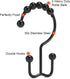 Goowin Shower Curtain Hooks, Stainless Steel Black Shower Curtain Rings, Rust Proof, Free Sliding Double Hooks
