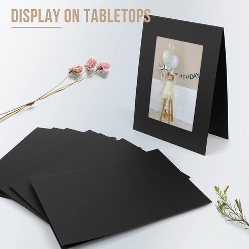 Golden State Art Photo Folders, Pack of 100, 4x6 or 6x4 Cardboard Picture Frame, Black for Special Events