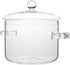 GANAZONO Clear Borosilicate Cooking Pot with Lid, Handle, Stovetop Simmer Pot, 1900ML